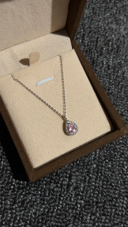 قلادة قطرة ماء وردية ايطالية