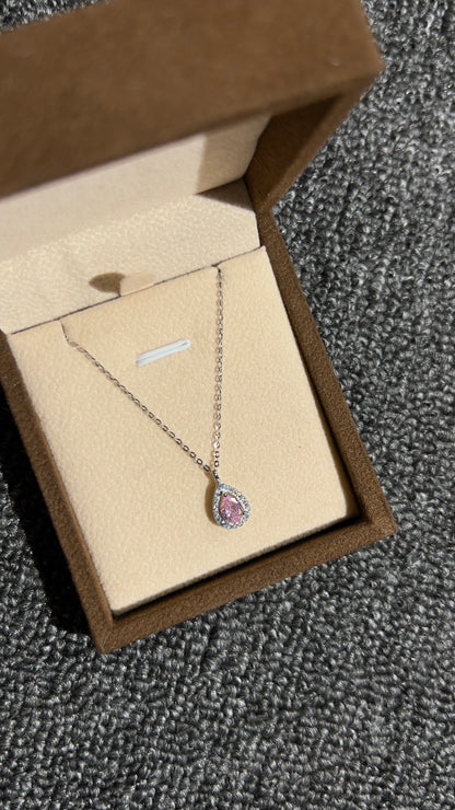 قلادة قطرة ماء وردية ايطالية