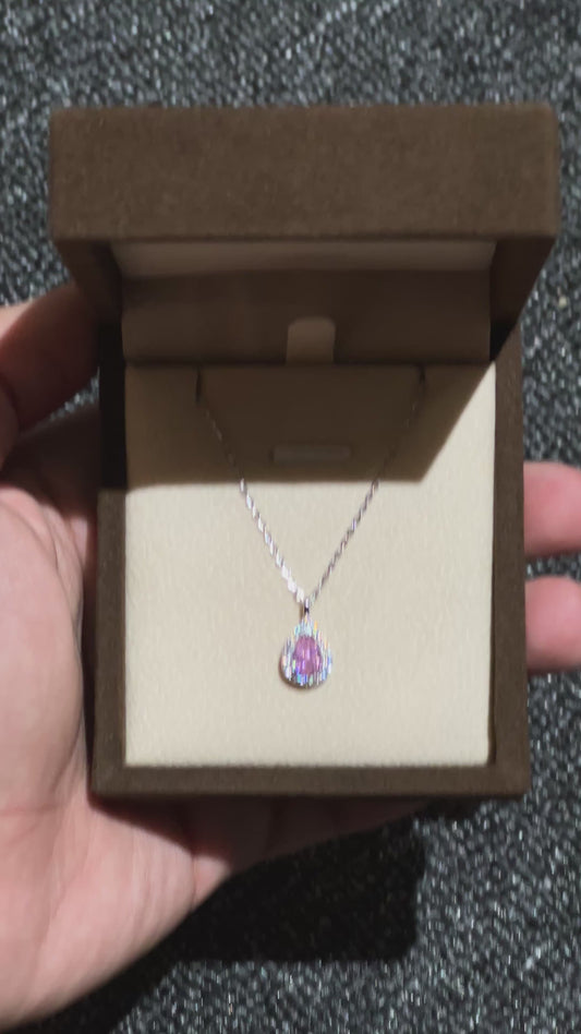 قلادة قطرة ماء وردية ايطالية