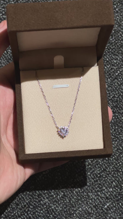 قلادة قلب وردي ايطالية